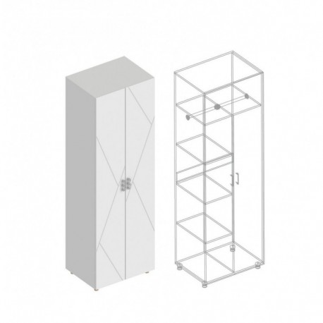 Сандра - Шкаф 2-ств. с 2-мя отделениями