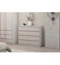 МС "Соната" - Комод №3 1200 - Белый текстурный / Крафт белый / Крафт серый / Кашемир