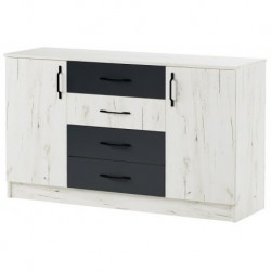 БЕАТРИС Комод К1400 Крафт белый-Антрацит