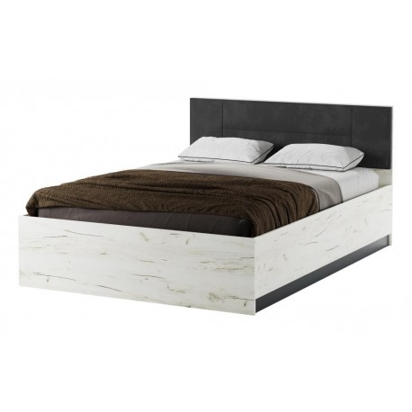 БЕАТРИС Кровать КР1400 с ПМ Крафт белый-GRAFIT