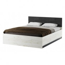 БЕАТРИС Кровать КР1600 с ПМ Крафт белый-GRAFIT