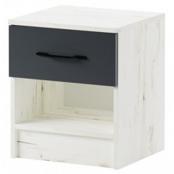 БЕАТРИС Тумба прикроватная Крафт белый-Антрацит