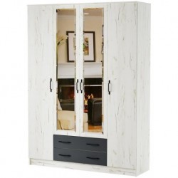 БЕАТРИС Шкаф КВАДРО Крафт белый-Антрацит