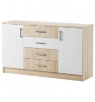 БЕАТРИС Комод К1400 Сонома-Белый глянец