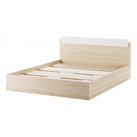 БЕАТРИС Кровать КР1400 Сонома-Белый глянец