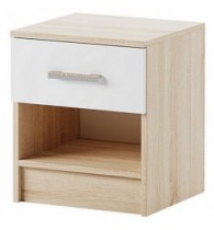 БЕАТРИС Тумба прикроватная Сонома-Белый глянец