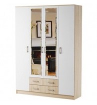 БЕАТРИС Шкаф КВАДРО Сонома-Белый глянец