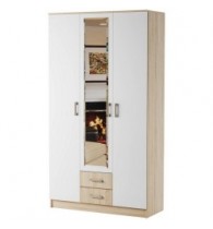 БЕАТРИС Шкаф ТРИО Сонома-Белый глянец