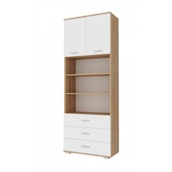 ИТАЛИЯ Шкаф ШК3Я-800 Сонома-Белый глянец