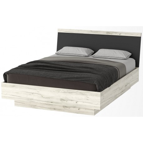 СОНАТА Кровать КРС-1600 Крафт белый-Антрацит