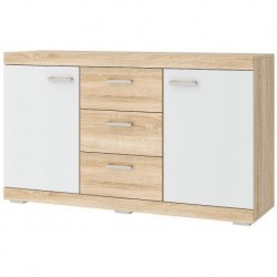 СОНАТА Комод КС-1500 Сонома-Белый глянец