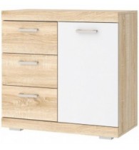 СОНАТА Комод КС-900 1Д Сонома-Белый глянец