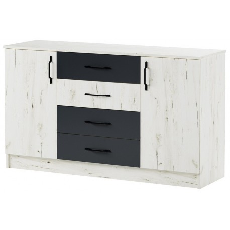 БЕАТРИС Комод К1400 Крафт белый-Антрацит