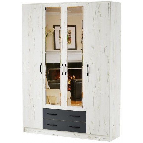 БЕАТРИС Шкаф КВАДРО Крафт белый-Антрацит