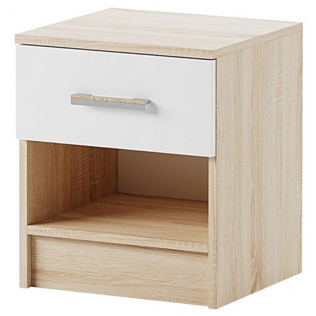 БЕАТРИС Тумба прикроватная Сонома-Белый глянец