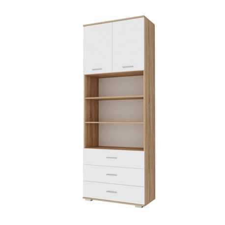 ИТАЛИЯ Шкаф ШК3Я-800 Сонома-Белый глянец