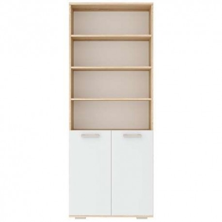 ПКС-8 Стеллаж Сонома-Белый глянец