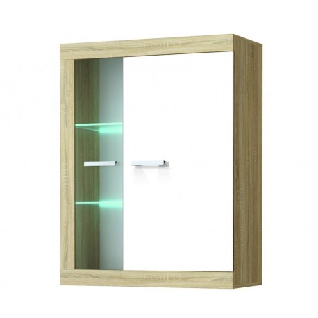 СОНАТА Витрина ВНС-800 Сонома-Белый глянец